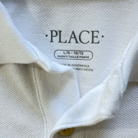 THE CHILDREN'S PLACE White Polo Youth Boy Girl Size‎ Large 10/12 - Picture 2 of 4